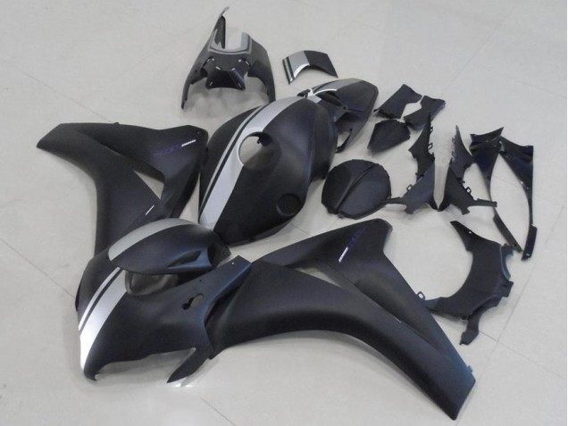 Preto Fosco & Prata Carenagem Moto Honda CBR 1000RR 08-11 Preto Fosco & Prata Carenagem Moto Honda CBR 1000RR 08-11