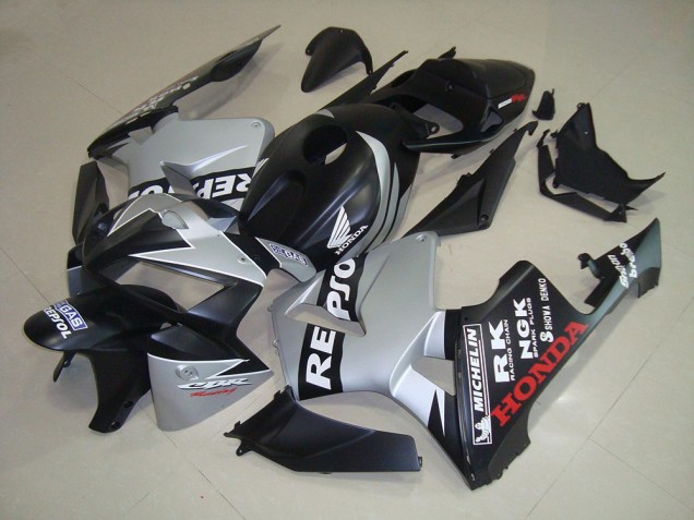 Preto Fosco Prata Repsol Carenagem Moto Honda CBR 600RR 05-06