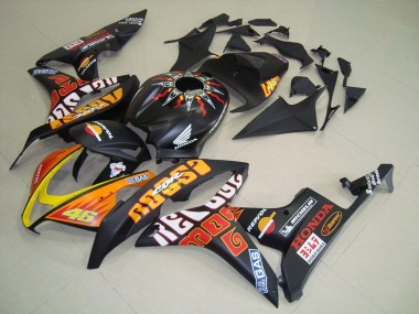 Preto Fosco Rossi Carenagem Moto Honda CBR 600RR 07-08