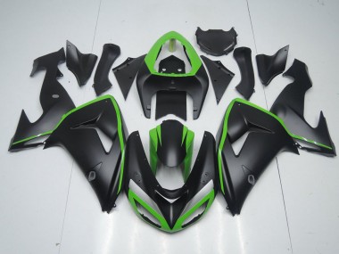 Preto Fosco & Verde Line Carenagem Moto Kawasaki ZX10R 06-07