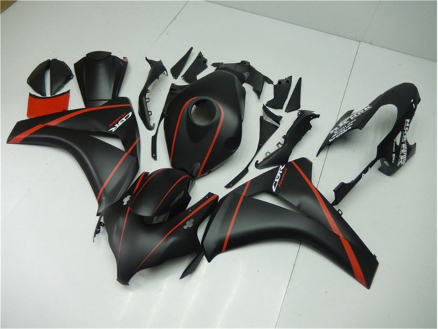Preto Fosco Vermelho Carenagem Moto Honda CBR 1000RR 08-11 Preto Fosco Vermelho Carenagem Moto Honda CBR 1000RR 08-11