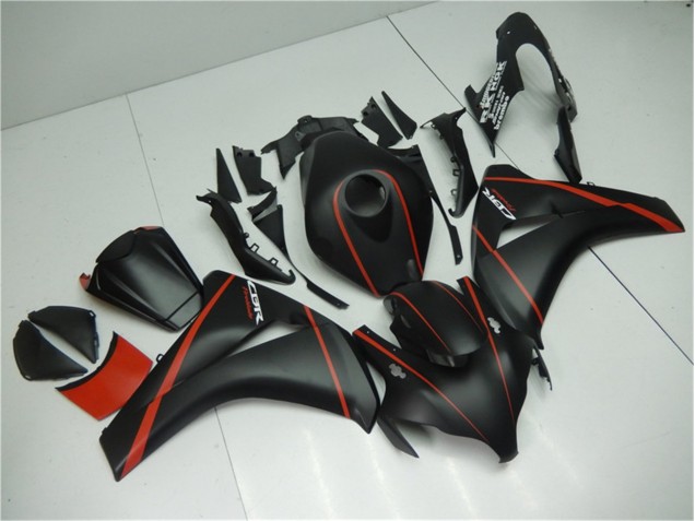 Preto Fosco Vermelho Carenagem Moto Honda CBR 1000RR 08-11 Preto Fosco Vermelho Carenagem Moto Honda CBR 1000RR 08-11