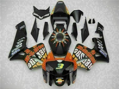 Preto Kit Completo Carenagem Moto Honda CBR 600RR 05-06