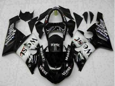 Preto Kit Completo Carenagem Moto Kawasaki ZX6R 05-06