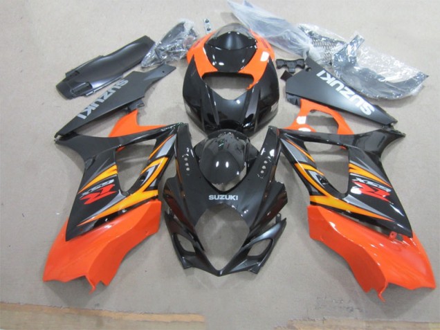 Preto Laranja Abs Moto Plástico Suzuki GSXR 1000 K7 07-08