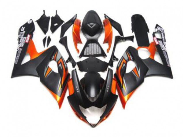Preto Laranja Carenagem Moto Suzuki GSXR 1000 K7 07-08 Preto Laranja Carenagem Moto Suzuki GSXR 1000 K7 07-08