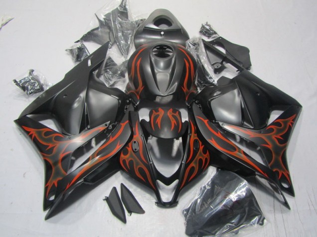 Preto Laranja Chama Carenagem Moto Honda CBR 600RR 09-12 Preto Laranja Chama Carenagem Moto Honda CBR 600RR 09-12