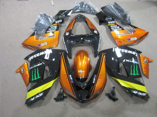 Preto Laranja Monster Carenagem Moto Kawasaki ZX10R 06-07 Preto Laranja Monster Carenagem Moto Kawasaki ZX10R 06-07