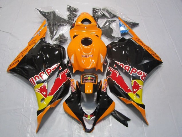 Preto Laranja Red Bull Abs Moto Plástico Honda CBR 600RR 09-12 Preto Laranja Red Bull Abs Moto Plástico Honda CBR 600RR 09-12
