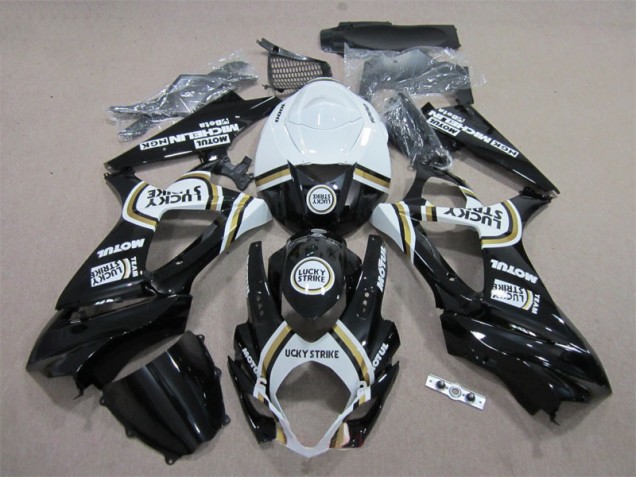 Preto Lucky Strike Branco Motul Carenagem Moto Suzuki GSXR 1000 K7 07-08
