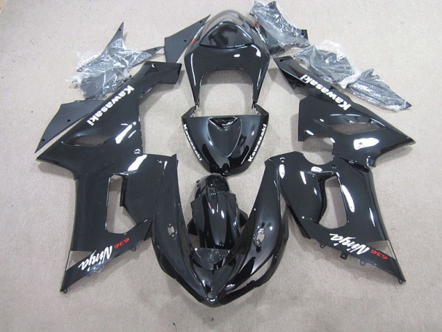 Preto Ninja 636 Moto Plásticos Kawasaki ZX6R 05-06