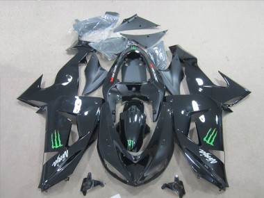 Preto Ninja Verde Monster Carenagem Moto Kawasaki ZX6R 07-08