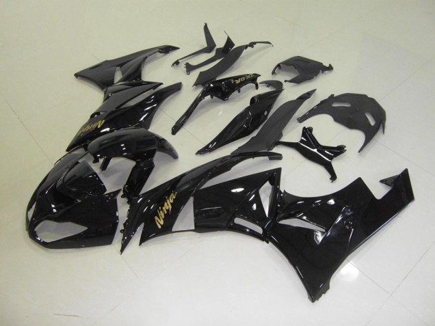 Preto & Ouro Adesivo Carenagem Moto Kawasaki ZX6R 09-12 Preto & Ouro Adesivo Carenagem Moto Kawasaki ZX6R 09-12