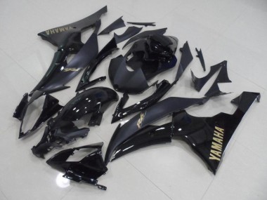 Preto & Ouro Adesivo Carenagem Moto Yamaha R6 08-16