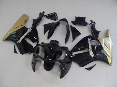 Preto & Ouro Carenagem Moto Kawasaki ZX12R 02-06