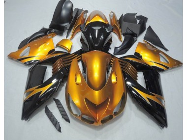Preto Ouro Carenagem Moto Kawasaki ZX14R ZZR 1400 06-11