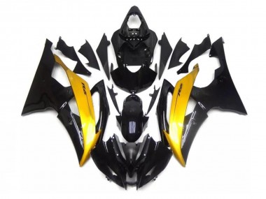 Preto Ouro Carenagem Moto Yamaha R6 08-16