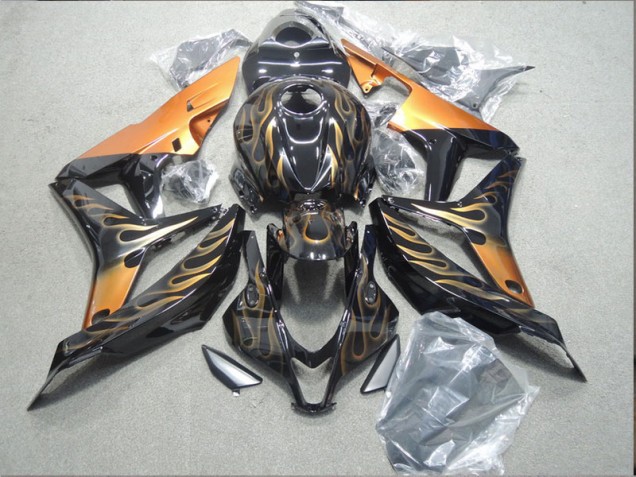 Preto Ouro Chama Carenagem Moto Honda CBR 1000RR 04-05