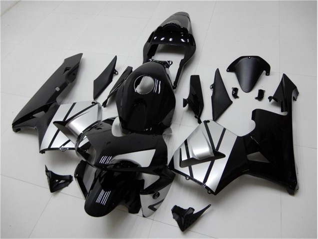 Preto Prata Carenagem Moto Honda CBR 600RR 03-04 Preto Prata Carenagem Moto Honda CBR 600RR 03-04