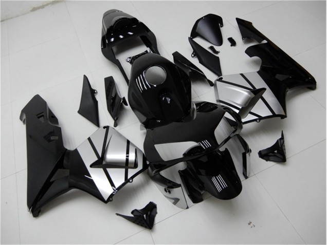 Preto Prata Carenagem Moto Honda CBR 600RR 03-04 Preto Prata Carenagem Moto Honda CBR 600RR 03-04