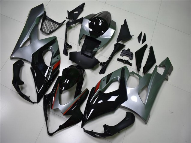 Preto Prata Carenagem Moto Suzuki GSXR 1000 K5 05-06 Preto Prata Carenagem Moto Suzuki GSXR 1000 K5 05-06