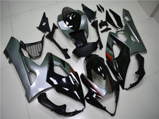 Preto Prata Carenagem Moto Suzuki GSXR 1000 K5 05-06 Preto Prata Carenagem Moto Suzuki GSXR 1000 K5 05-06