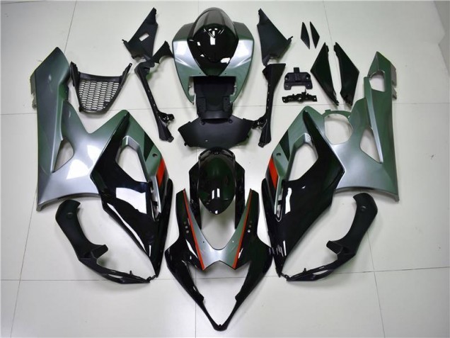 Preto Prata Carenagem Moto Suzuki GSXR 1000 K5 05-06 Preto Prata Carenagem Moto Suzuki GSXR 1000 K5 05-06