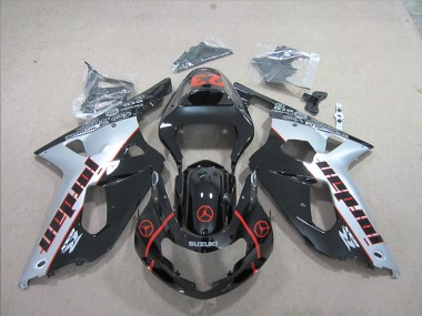 Preto Prata Carenagem Moto Suzuki GSXR 600 K1 K2 K3 01-03