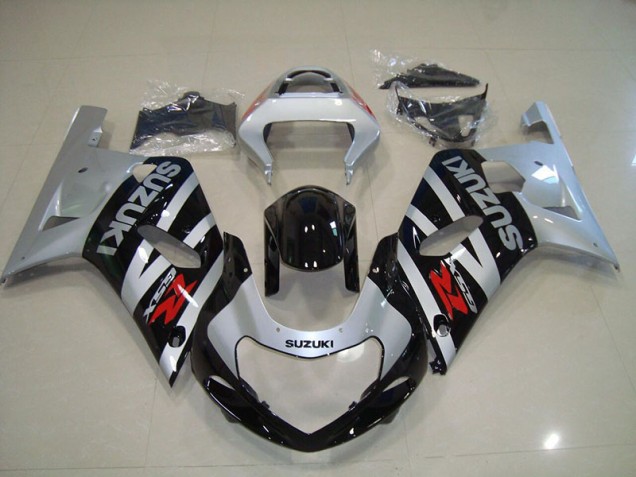 Preto Prata Carenagem Moto Suzuki GSXR 750 K1 K2 K3 01-03 Preto Prata Carenagem Moto Suzuki GSXR 750 K1 K2 K3 01-03
