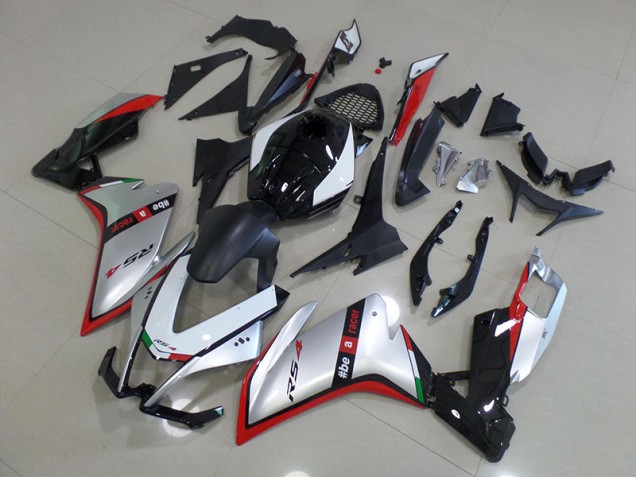Preto Prata Vermelho Moto Plásticos Aprilia RS4 50 125 11-18 Preto Prata Vermelho Moto Plásticos Aprilia RS4 50 125 11-18