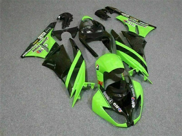 Preto Verde 3M Touch4 Carenagem Moto Kawasaki ZX6R 09-12 Preto Verde 3M Touch4 Carenagem Moto Kawasaki ZX6R 09-12
