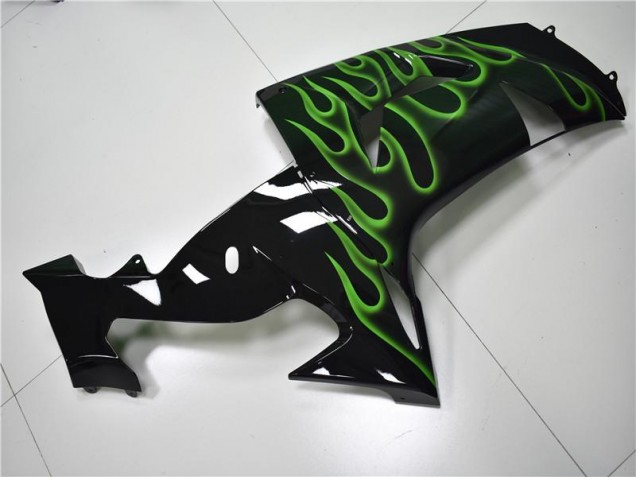 Preto Verde Chama Carenagem Moto Kawasaki ZX10R 06-07 Preto Verde Chama Carenagem Moto Kawasaki ZX10R 06-07