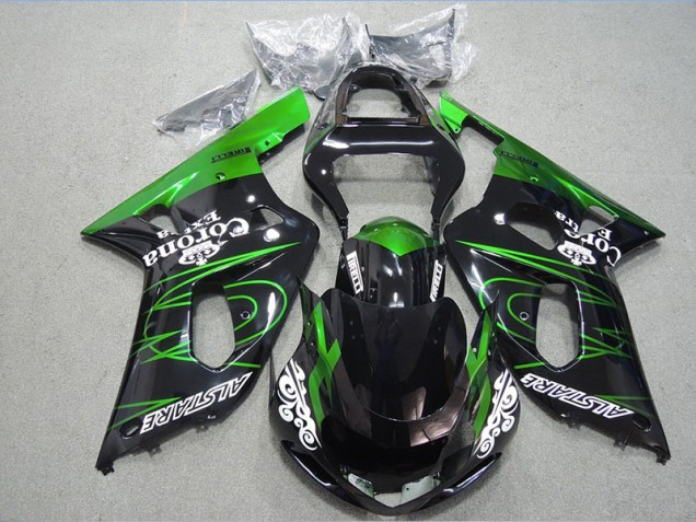 Preto Verde Corona Extra Carenagem Moto Suzuki GSXR 600 K1 K2 K3 01-03 Preto Verde Corona Extra Carenagem Moto Suzuki GSXR 600 K1 K2 K3 01-03