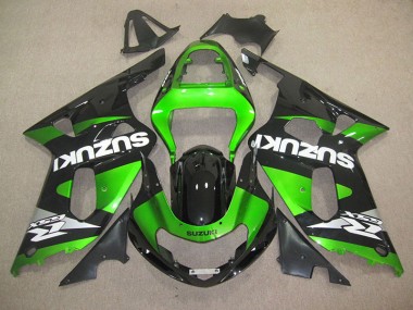 Preto Verde Injeção Kits Carenagem Moto Suzuki GSXR 600 K1 K2 K3 01-03