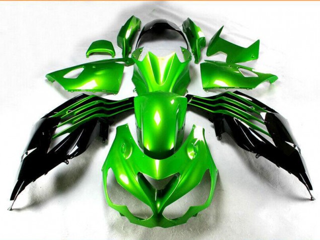 Preto Verde Kit Carenagem Moto Kawasaki ZX14R ZZR 1400 12-21 Preto Verde Kit Carenagem Moto Kawasaki ZX14R ZZR 1400 12-21