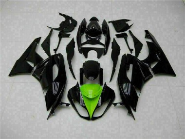 Preto Verde Kits Carenagem Moto Kawasaki ZX6R 09-12