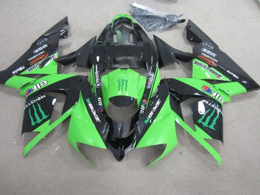 Preto Verde Monster Carenagem Moto Kawasaki ZX10R 03-05