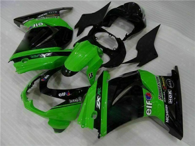 Preto Verde Moto Plástico Kawasaki EX250 08-12 Preto Verde Moto Plástico Kawasaki EX250 08-12
