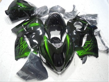 Preto Verde Moto Plástico Suzuki GSXR 1300 Hayabusa 96-07