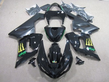 Preto Verde Ninja Carenagem Moto Kawasaki ZX6R 05-06