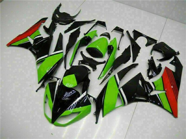 Preto Verde Vermelho Carenagem Moto Kawasaki ZX6R 09-12 Preto Verde Vermelho Carenagem Moto Kawasaki ZX6R 09-12