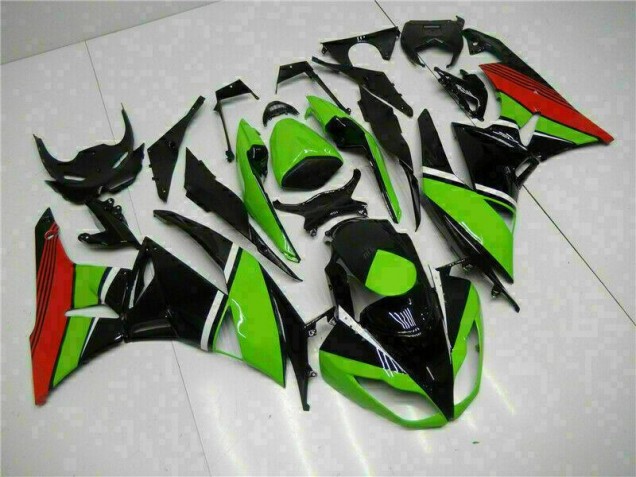 Preto Verde Vermelho Carenagem Moto Kawasaki ZX6R 09-12 Preto Verde Vermelho Carenagem Moto Kawasaki ZX6R 09-12
