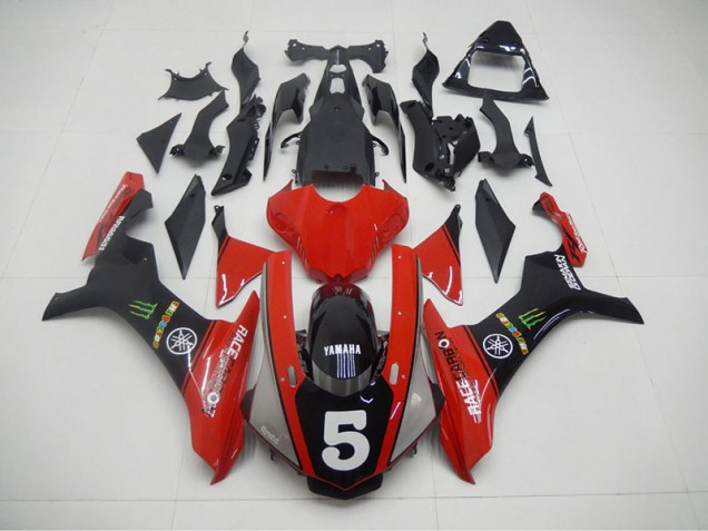Preto Vermelho 5 Carenagem Moto Yamaha R1 15-19 Preto Vermelho 5 Carenagem Moto Yamaha R1 15-19