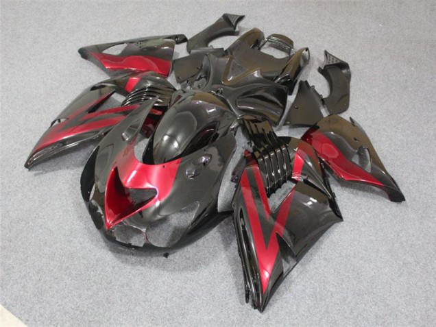 Preto Vermelho Abs Carenagem Moto Kawasaki ZX14R ZZR 1400 06-11 Preto Vermelho Abs Carenagem Moto Kawasaki ZX14R ZZR 1400 06-11