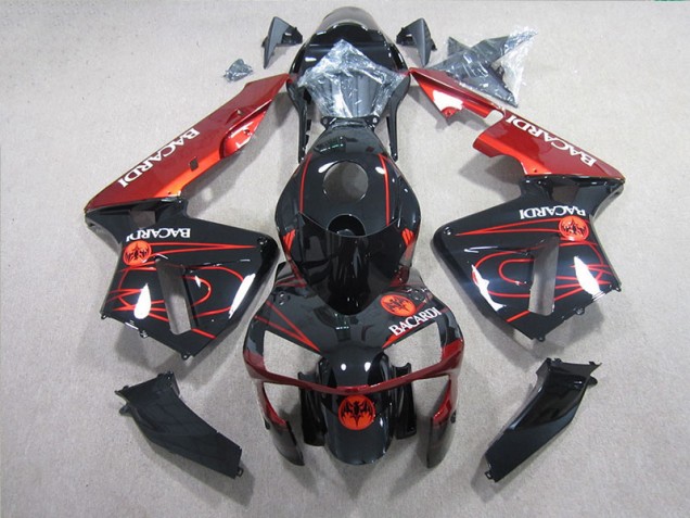 Preto Vermelho BACARDI Carenagem Moto Honda CBR 600RR 05-06 Preto Vermelho BACARDI Carenagem Moto Honda CBR 600RR 05-06