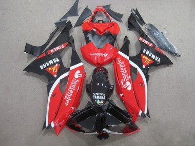 Preto Vermelho Branco Santander Carenagem Moto Yamaha R6 08-16