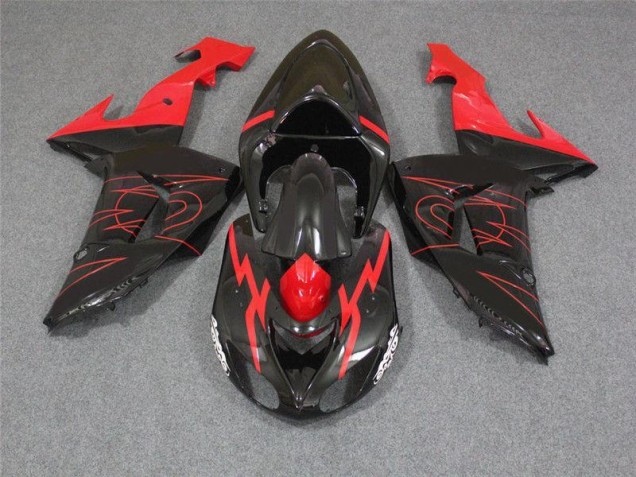 Preto Vermelho Carenagem Moto Kawasaki ZX10R 06-07