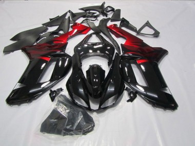 Preto Vermelho Carenagem Moto Kawasaki ZX6R 07-08