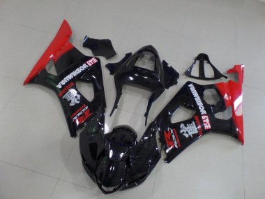 Preto & Vermelho Carenagem Moto Suzuki GSXR 1000 K3 03-04