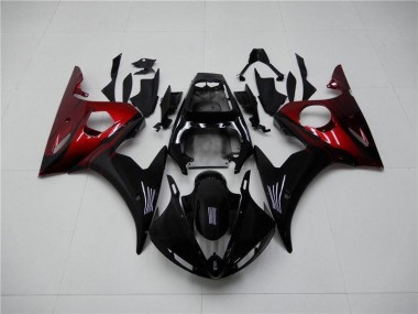 Preto Vermelho Carenagem Moto Yamaha R6 03-05